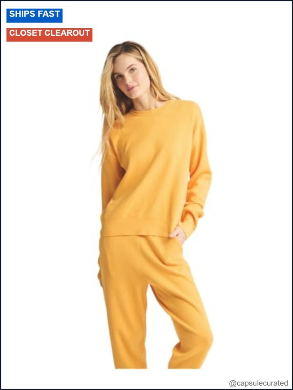 Crew Neck Cotton Cashmere Lightweight Pullover Sweatshirt
